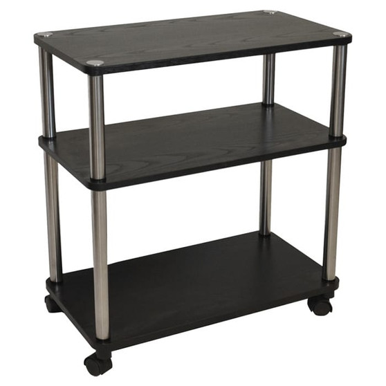 3-Shelf Mobile Home Office Caddy Printer Stand Cart in Black Q280-DTGC4516