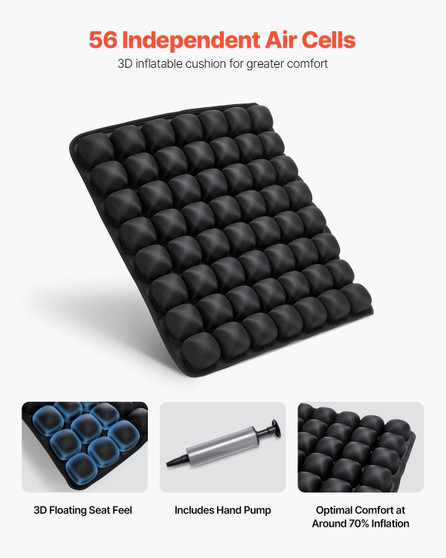  Inflatable Seat Cushion, 3D Air Cell Seat Cushion for Pressure Relief, Lycra & TPU Wheelchair Seat E415-LYDCGZDCQ0007DKSV001V0