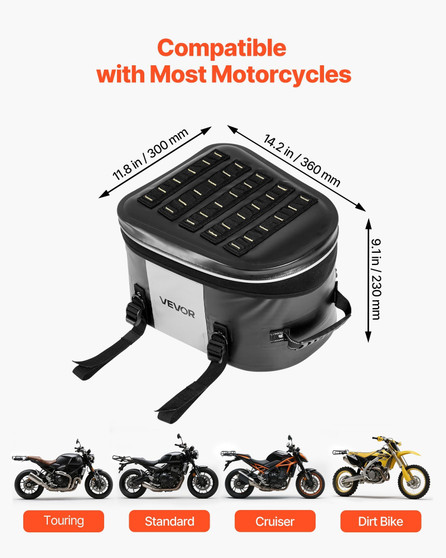 Motorcycle Tail Bag, 28 L Motorcycle Rear Seat Bag with Waterproof Fabric, Outdoor Sports Motorbike E415-CWBBL28L0000RA1NG001V0