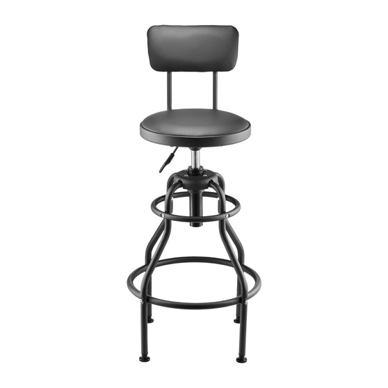 Shop Stool with Backrest, Pneumatic Garage Seat/Work Stool with 300 lbs Capacity, Adjustable Height E415-GJXCDBDJLGDKM7VJEV0