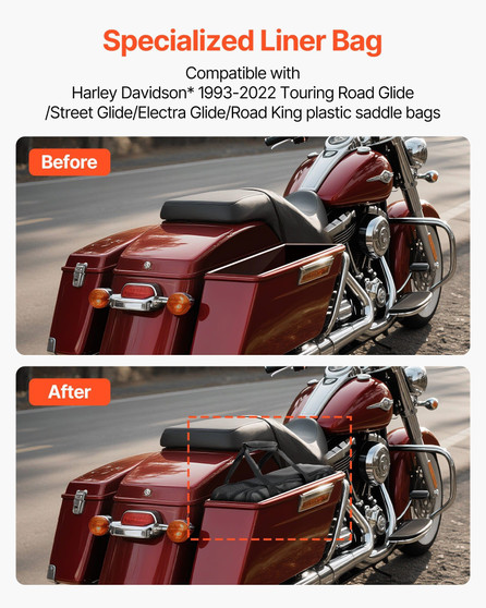 Motorcycle Saddlebag Liner Bag, 18 L Insert Storage Travel Luggage Bag Organizer, Compatible with H E415-NCDDCBL18L00AKFTI001V0