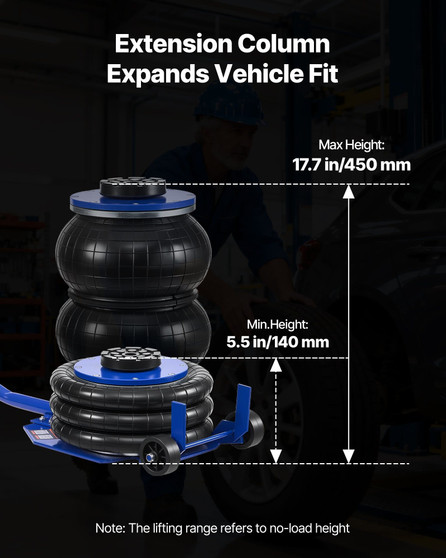 Air Jack, 3 Ton/6613 lbs Triple Bag Air Jack, Airbag with Six Steel Pipes, Lift Up to 17.7 inch/450 E415-QNQJDLSDBS3T1SFGB001V0