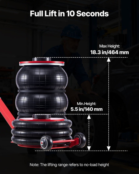 Air Jack, 5 Ton/11023 lbs Triple Bag Air Jack, Airbag with Six Steel Pipes, Lift Up to 18.3 inch/46 E415-QNQJDHSDBS5TC65UZ001V0