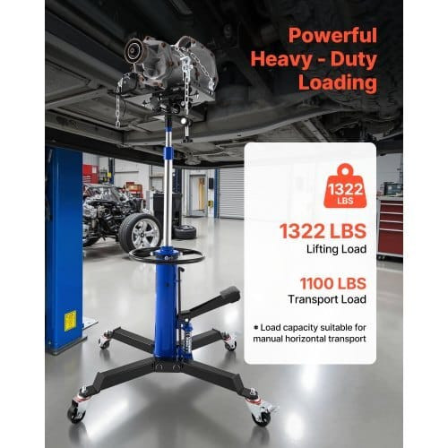 Hydraulic Transmission Jack, 1322 lbs / 0.6 Ton Lifting Capacity Telescoping Transmission Jack with E415-JTSTGS1322LB4PCCN001V0