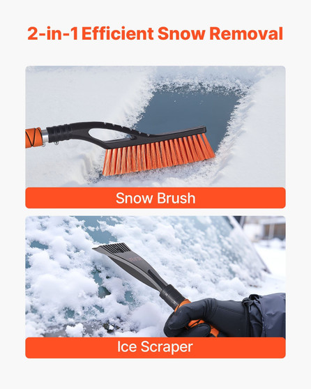 Snow Brush and Ice Scrapers for Car Windshield, 27-inch Aluminum Snow Scraper Removal Tool with Foa E415-EHYXCSF000006I8HD001V0