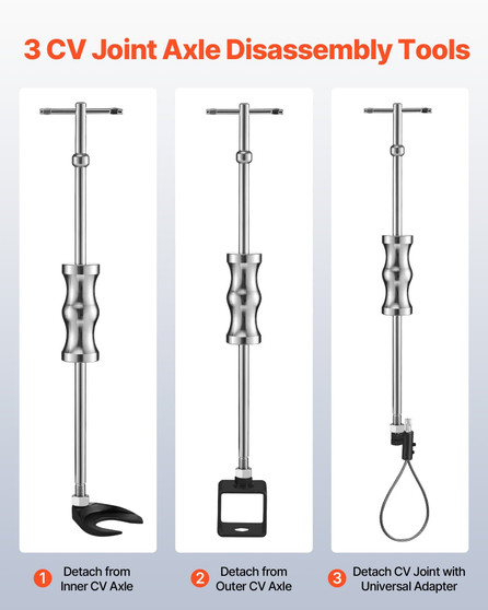 Inner CV Axle Puller Tool Set with 5/8 in-18 Slide Hammer & 2-Inch 2.5-Inch CV Joint Fork Adapter,  E415-BSXBZLBQHCLB8GTPD001V0
