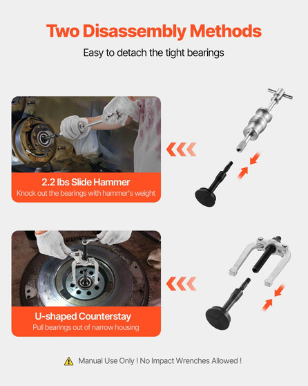 Blind Hole Bearing Puller Set, 16-in-1 Inner Bearing Race and Seal Extractor Kit, 16 PCS Slide Hamm E415-HCSNZCLBQ16JCERB3001V0