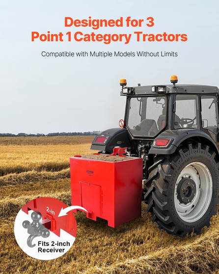 Ballast Box, Corrosion-Proof 3-Point Category 1 Tractor Ballast of 800lbs Load Capacity for 2 in Hi E415-TLJYZXHSDDSJZMKIV001V0