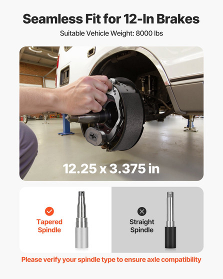 Electric Trailer Brake Kit, 12.25 x 3.375 Inch, 1 Pair Self-Adjusting Electric Brakes Kit for 8000  E415-TCDZCC122533EGTYO001V9