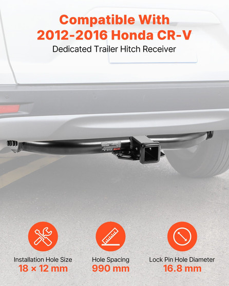 Class 3 Trailer Hitch, 2-Inch Receiver, 6000 lbs, Q345B Steel Tube Frame, Compatible with 2012-2016 E415-GGLJQTG2INCH6QRQJV0