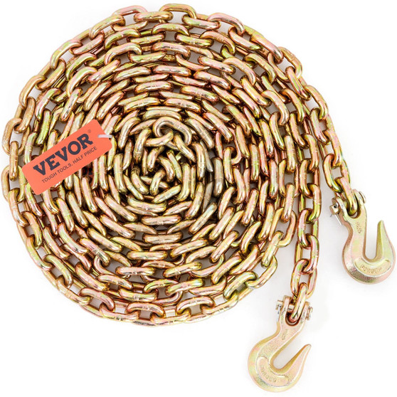 Transport Binder Chain, 7100 lbs Working Load Limit, 3/8'' x 20' G80 Tow Chain Tie Down with Grab H E415-ZGTLJZMGDXZYJ7KNJV0
