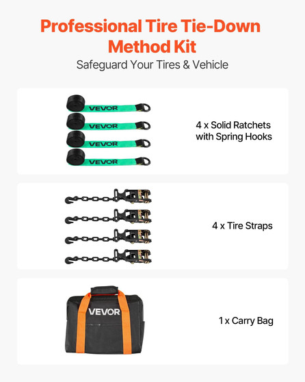 Wheel Chock Tie-Down Kit, Tire-Style Tow Dolly Strap, Car Tie Down Kit with Heavy-Duty Hook, Break  E415-CLJGTJ2LTXZXMFDY9001V0