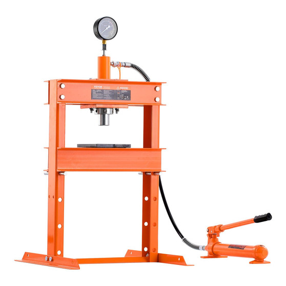 Hydraulic Shop Press, 10 T H-Frame Shop Press with Press Plate & H-shaped Base, Stable Garage Floor E415-YYYBSQCJYLJTRQRXFV0
