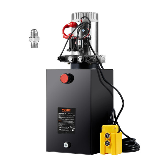 Hydraulic Pump, 15 Quart Hydraulic Power Unit, Double Acting Dump Trailer Pump, 0.91 GPM Flow Rate, E415-YXYYB12VZLDJ3VIN2V0