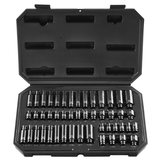 Drive Impact Socket Set 1/4"  - 14 Piece Deep Socket Set Metric 4-15mm - 6 Point Cr-Mo Alloy Steel  E415-CJTTZJ1CRMO41B6ARV0
