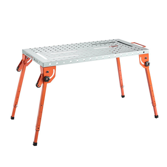 Foldable Welding Table 44" x 21", 500LBS Capacity Welding Workbench with 4-Level Adjustable Height, E415-ZDXHZ500LB44BC6MKV0