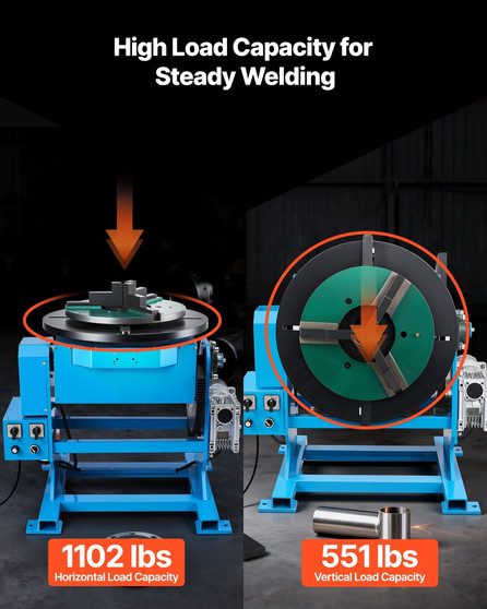 Rotary Welding Positioner, 1102 lbs Load Capacity, -45?° to 90?° Tilt Angle Welding Positioner Turn E415-HJBWJX375W5009VCI001V1