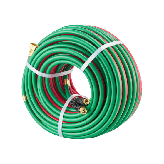 Oxygen Acetylene Hose, 1/4-Inch x 100FT Oxy Acetylene Hose with 9/16"-18 B Fitting, 300PSI T Grade  E415-TJYYGHJRGMG1F9RY6V0