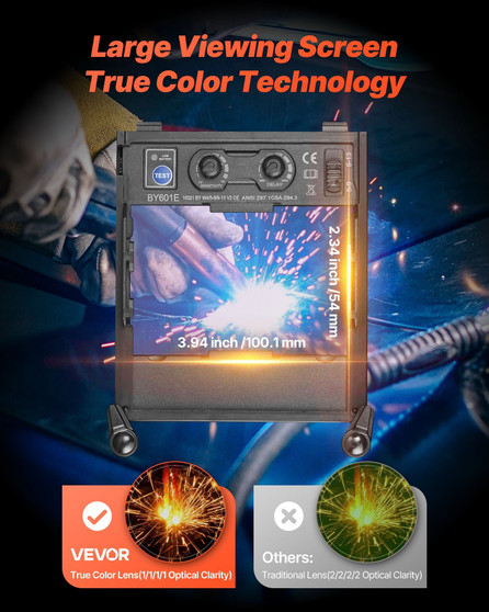 Welding Helmet Auto Darkening, 3.94" x 2.34" True Color Welding Hood, Solar-Powered Welder Mask wit E415-QJHJTKYHS9SQV637F001Y3