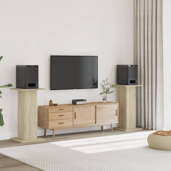 Speaker Stands 2 pcs Sonoma Oak 11.8x11.8x31.5" Engineered Wood A949-852665