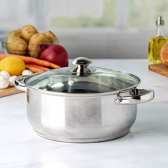 5-Quart Stainless Steel Dutch Oven with Glass Lid Q280-PRSDGL345317584