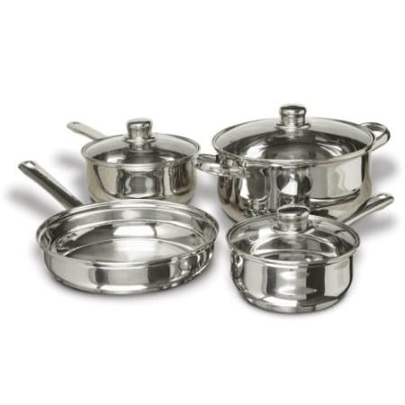 7-Piece Stainless Steel Cookware Set with Tempered Glass Lids Q280-CS7PS299