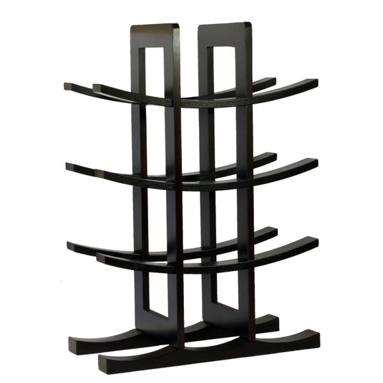 12-Bottle Wine Rack in Dark Espresso Finish Bamboo Q280-BIRHE2153