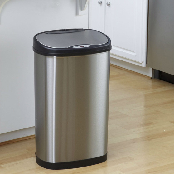 Stainless Steel 13 Gallon Touchless Kitchen Trash Can Q280-NATC19845182