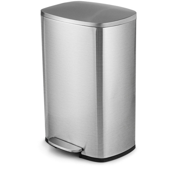 13-Gallon Modern Stainless Steel Kitchen Trash Can with Foot Step Pedal Design Q280-TGSC13827567
