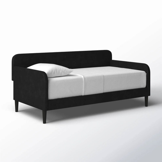 Twin size Modern Black Velvet Upholstered Daybed Q280-BLGUDB18925436