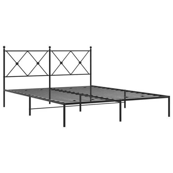 Bed Frame Black Powder-Coated Steel King Bed Frame Rectangular A949-376504