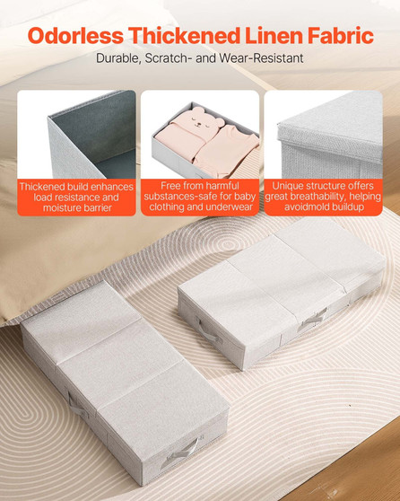 Under Bed Storage with Lids, 31.7 x 15.9 x 6.1 Inch, 48L Large Underbed Clothes Storage Containers, E415-CDCWFBFMBWL24ZZRA001V0