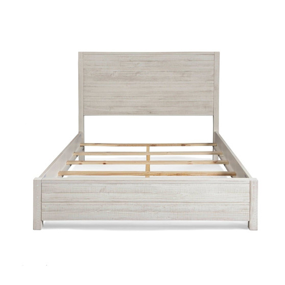 FarmHome Off White Solid Pine Platform Bed in King Size Q280-KIOW4577