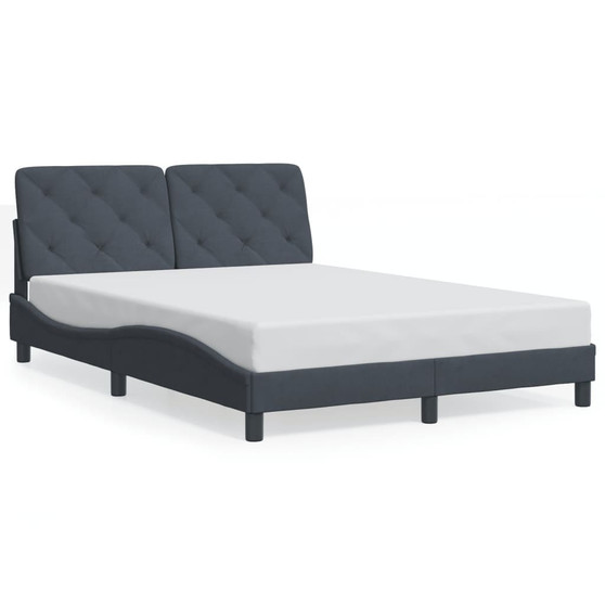 Bed Frame Dark gray Velvet Full Bed Frame Rectangular Modern A949-3213884