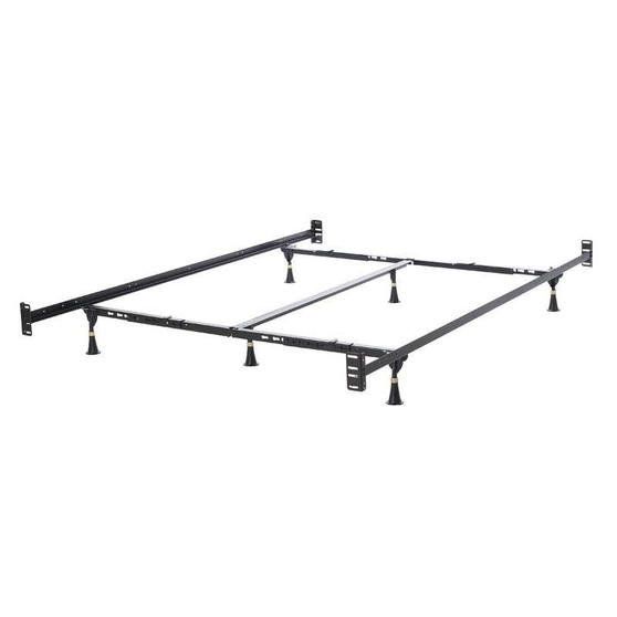Queen/King Adjustable Metal Bed Frame with Headboard Footboard Brackets Q280-FQMBF1269915