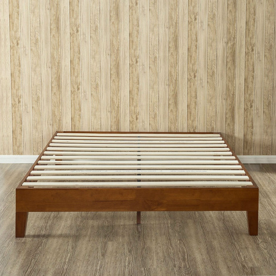 Queen size Solid Wood Low Profile Platform Bed Frame in Cherry Finish Q280-QCWPB6385941