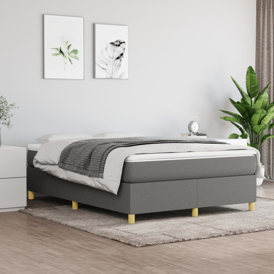 Bed Frame Dark Gray 100% polyester fabric, plywood, engineered wood A949-3121003