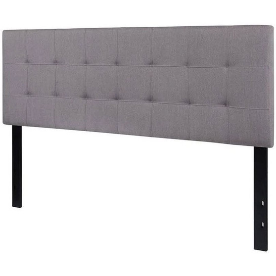 Queen size Modern Light Grey Fabric Upholstered Panel Headboard Q280-QLGHDBF15393874