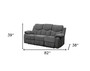 82" Gray Chenille Reclining Sofa With Black Legs N270-491322