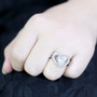 TK3698 - High polished (no plating) Stainless Steel Ring with AAA Grade CZ  in Clear A874-TK3698