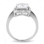 TK3242 - High polished (no plating) Stainless Steel Ring with AAA Grade CZ  in Clear A874-TK3242
