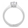 TK3252 - High polished (no plating) Stainless Steel Ring with AAA Grade CZ  in Clear A874-TK3252