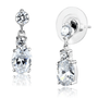 3W1290 - Rhodium Brass Earrings with AAA Grade CZ  in Clear A874-3W1290