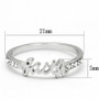 LO3968 - Rhodium Brass Ring with Top Grade Crystal  in Clear A874-LO3968