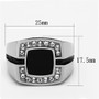 TK1183 - High polished (no plating) Stainless Steel Ring with Top Grade Crystal  in Clear A874-TK1183