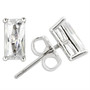 0W162 - Rhodium 925 Sterling Silver Earrings with AAA Grade CZ  in Clear A874-0W162