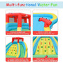 Double Side Inflatable Water Slide Park with Climbing Wall for Outdoor Without Blower - Color: Blue D681-OP70081