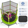 55 Inch Kids Recreational Trampoline Bouncing Jumping Mat with Enclosure Net-Green - Color: Green D681-TW10052GN