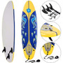 6 Feet Surfboard with 3 Detachable Fins-Yellow - Color: Yellow D681-SP37374YW