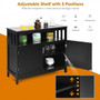 Kitchen Buffet Server Sideboard Storage Cabinet with 2 Doors and Shelf-Black - Color: Black D681-JV10037BK